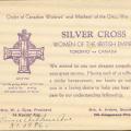 Thomas Scandiffio, Silver Cross Card, nd.
