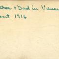 photo back captioned "Mother and Dad in Vevey about 1916" believed to be in Mürren Switzerland