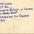 Officers 24th Bn CEF Victoria Rifles of Canada - on board ship returning to Canada 1919