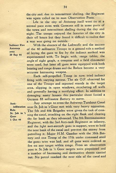 Regimental History, pg 34