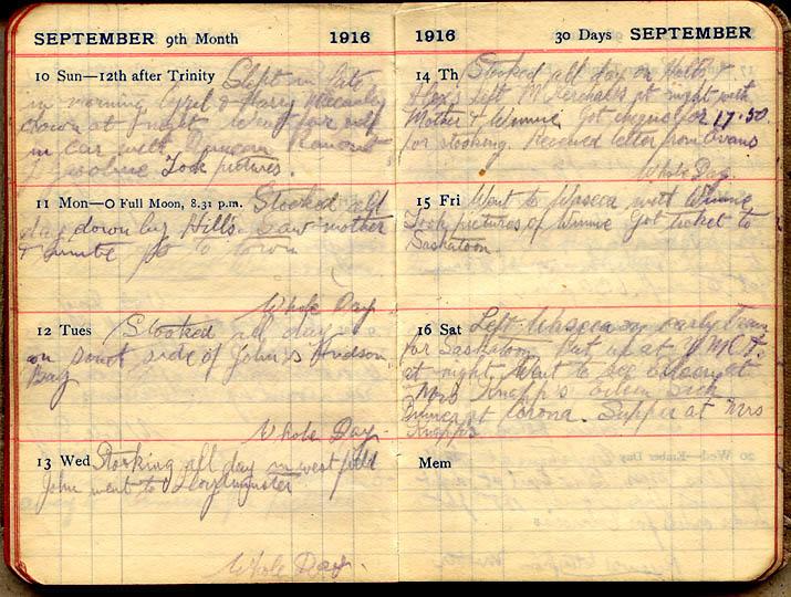 September 1916 Wilson diary, page 126/127.