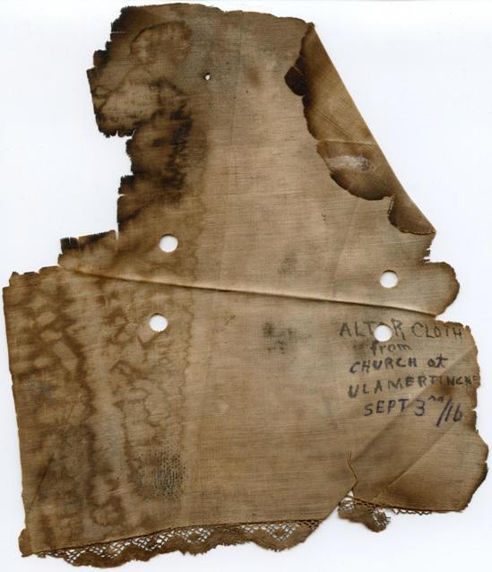 Altercloth from church at Ulamertiene Sept 3rd/1916