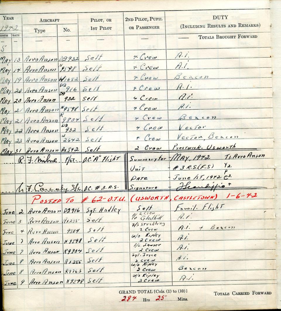 Francis Scandiffio, Pilot Logbook, p.30