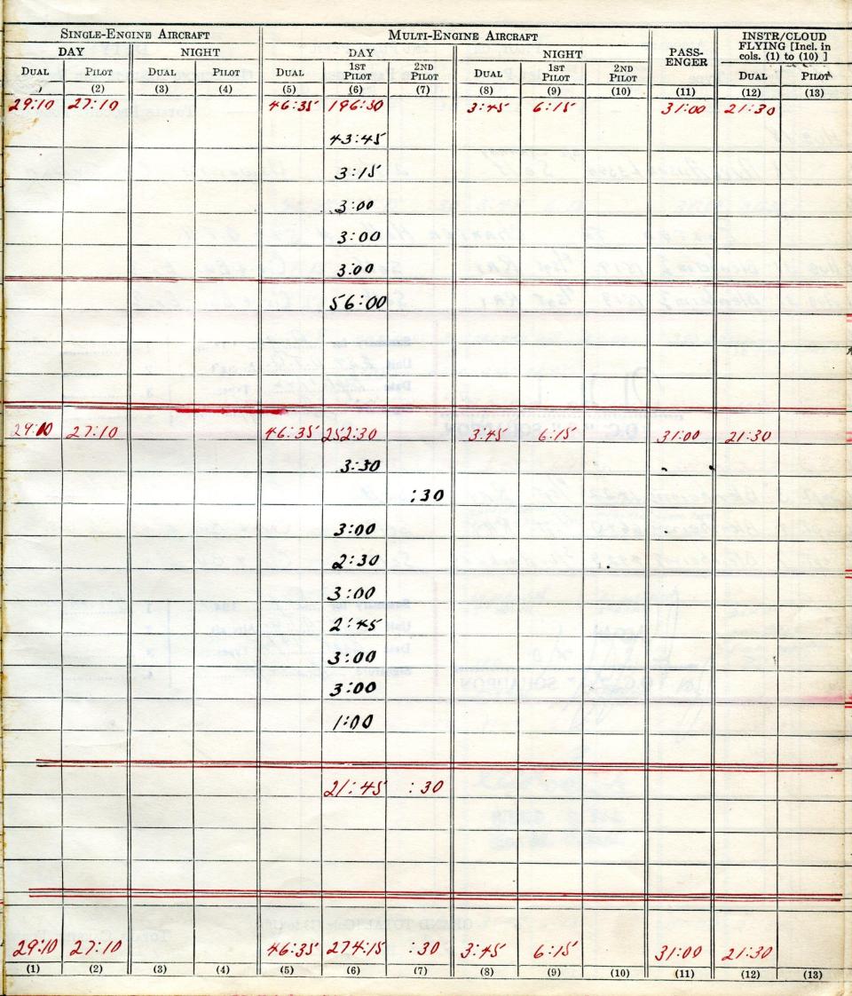 Francis Scandiffio, Pilot Logbook, p.35