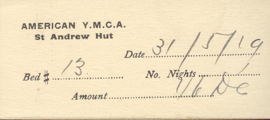 YMCA Receipt
May 31, 1919