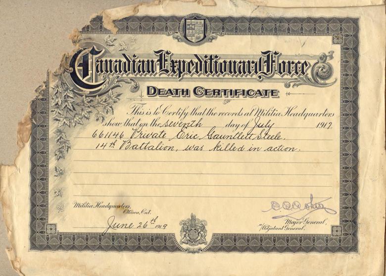 Death Certificate - July 7, 1917