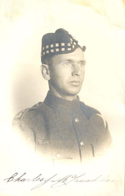 Portrait of Charles J. McLauchlan in uniform, WWI