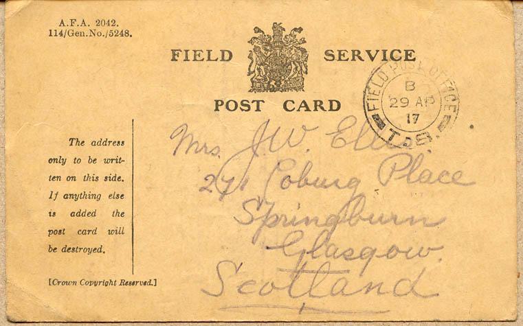 Field Service
Post Card
April 29, 1917
Front