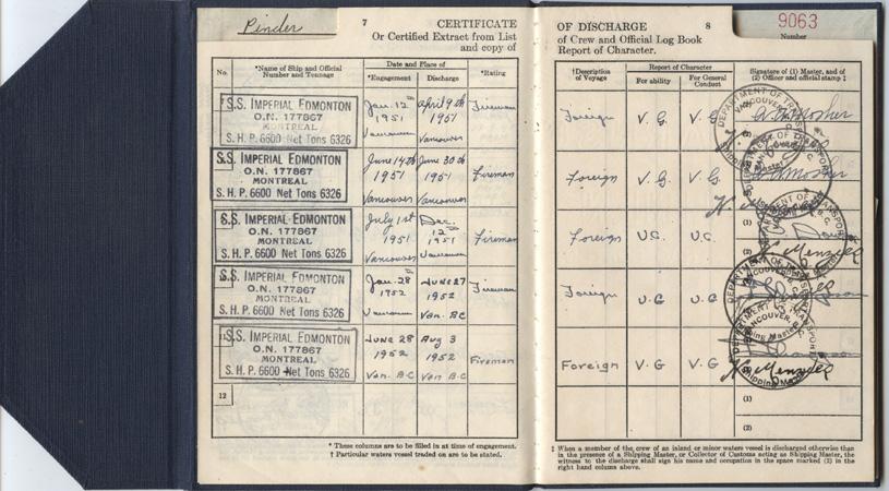 Pinder. discharge certificate. pp.7-8