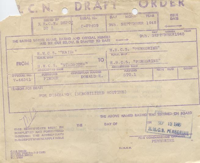 Pinder. Draft order. front